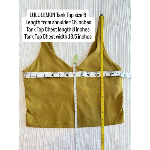Lululemon Women’s Align Tank Top Auric Gold Size 6 Nulu Fabric - Picture 3 of 5